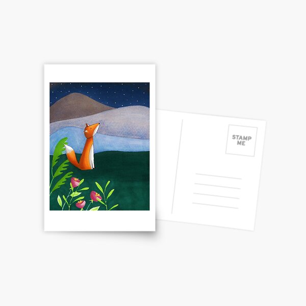 The Night Sky Fox Postcard