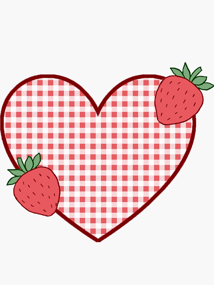 Gingham Strawberry Stickers