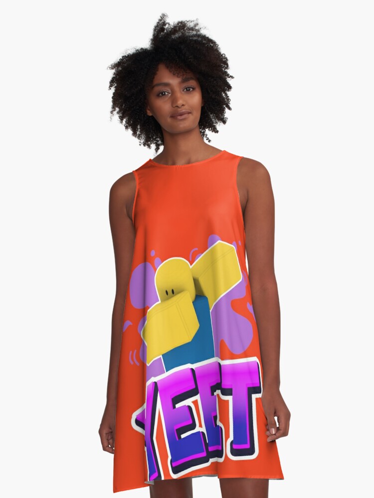 Yeet Dank Meme Roblox Dabbing Dancing Dab Noob Gamer Boy Gamer Girl Gift Idea A Line Dress By Smoothnoob Redbubble - roblox muscle girl