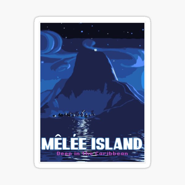 Melee Island Travel Poster Sticker