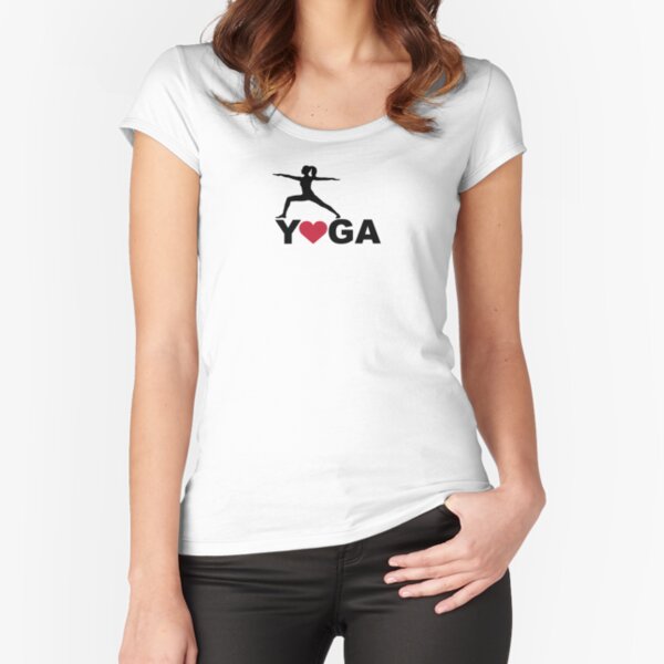 Yoga Love Krieger 2 Tailliertes Rundhals-Shirt