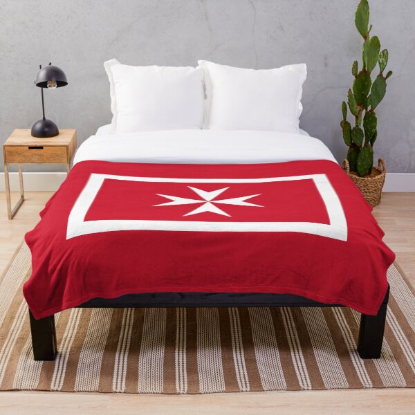 Malta Civil Flag Stickers, Gifts and other Products Throw Blanket