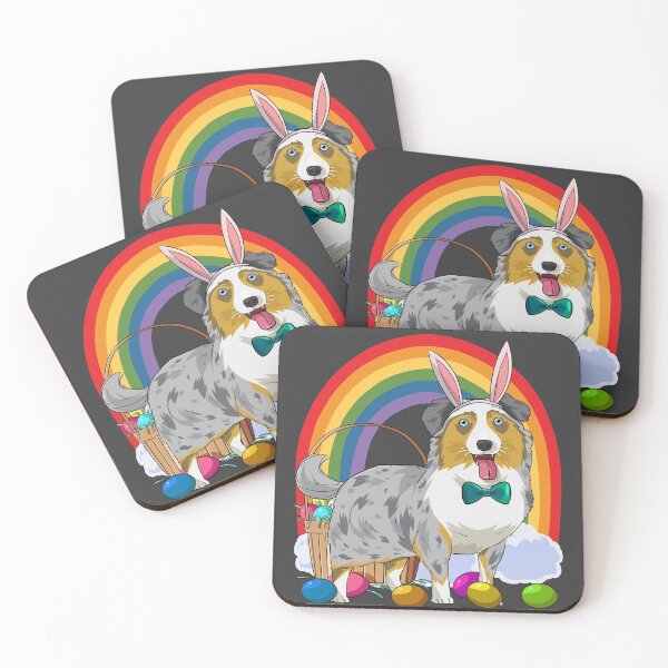 Item preview, Australian Shepherd Bunny Happy Easter Day designed and sold by Nosek1ng.