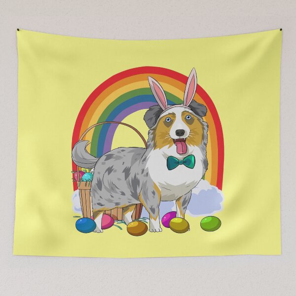 Item preview, Australian Shepherd Bunny Happy Easter Day designed and sold by Nosek1ng.