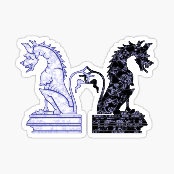 Medieval Marble Hound Dog Gargoyle Statue Sticker