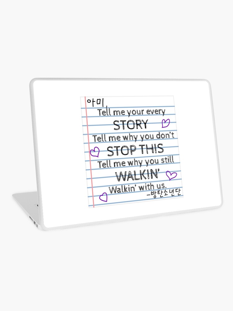 Bts We Are Bulletproof The Eternal Songtexte Laptop Folie Von Kinspirations Redbubble