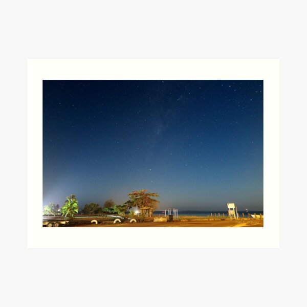 Looking down Endeavour Strait from Seisia on a moonlit night Art Print