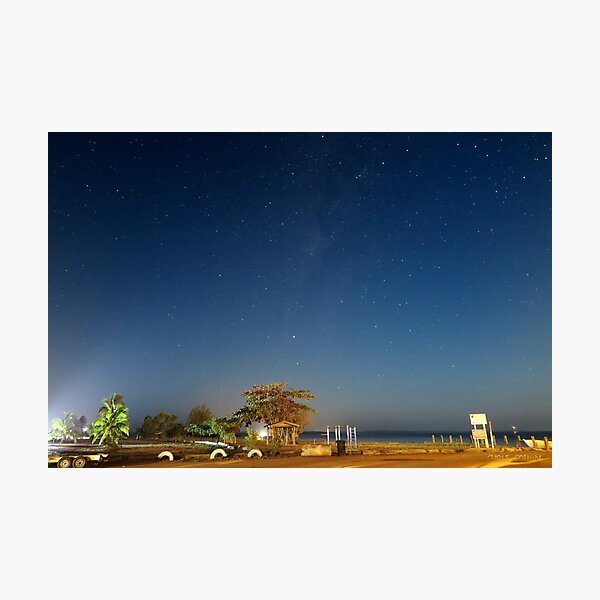 Looking down Endeavour Strait from Seisia on a moonlit night Photographic Print