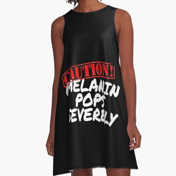 BlackHairOMG Melanin Poppin' Shirts for Black Girl Magic Love | Melanin Magic Natural Hair Rocks Apparel A-Line Dress