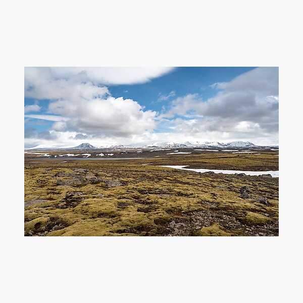 Beautiful landscape along road 52, Uxahryggjavegur, Iceland Photographic Print