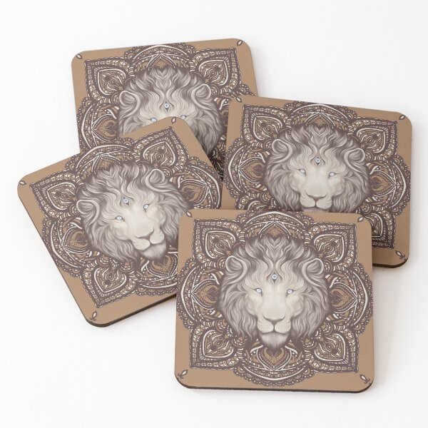 Item preview, Lion mandala - big cat portrait with ornate background designed and sold by MonoMano.