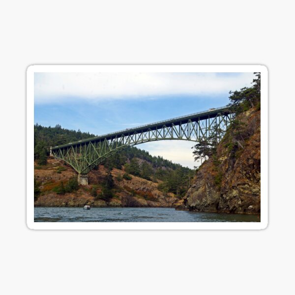 Deception Pass Bridge August - horizontal Sticker