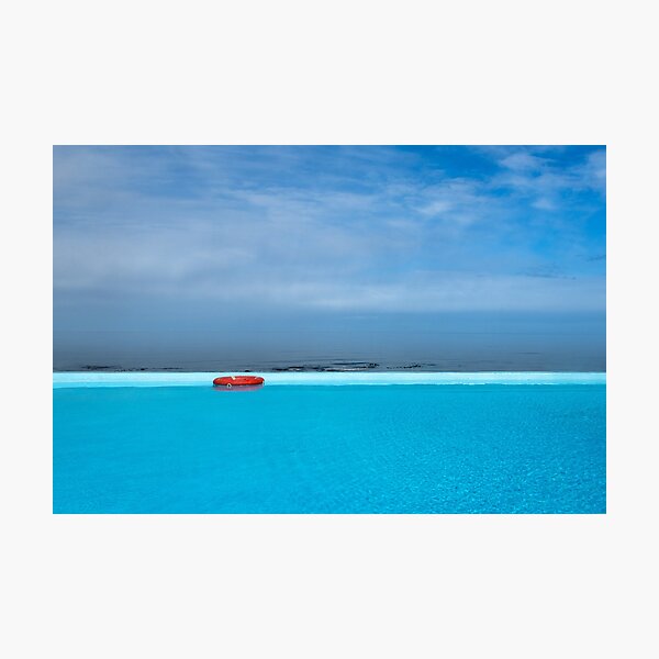 Handsome hot pool with ocean view, Iceland Photographic Print