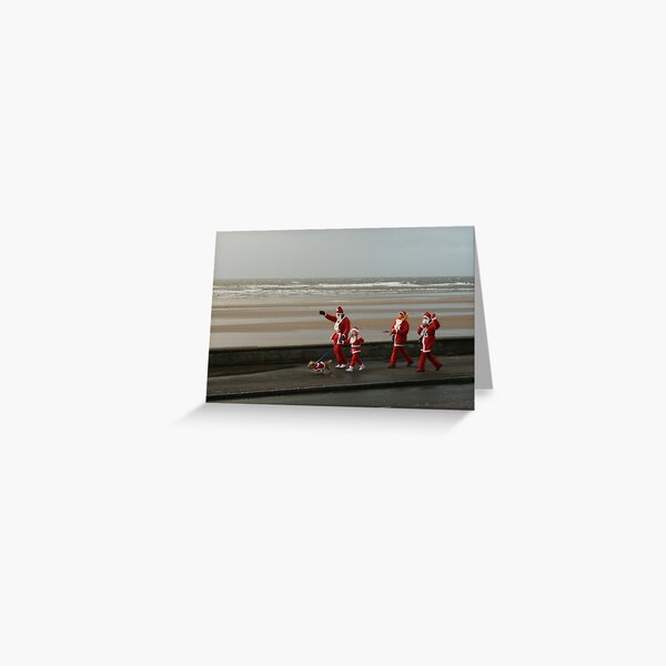 Santas going for a walk Greeting Card