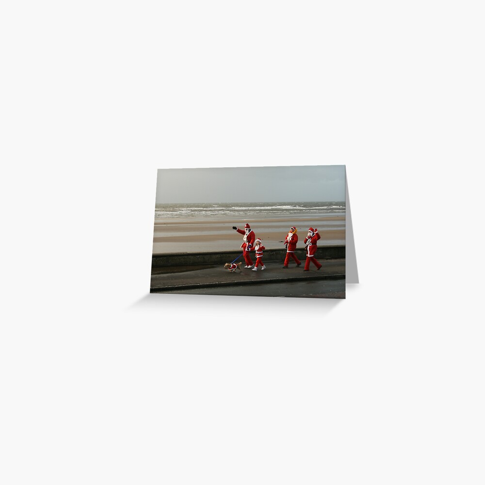 Santas going for a walk Greeting Card