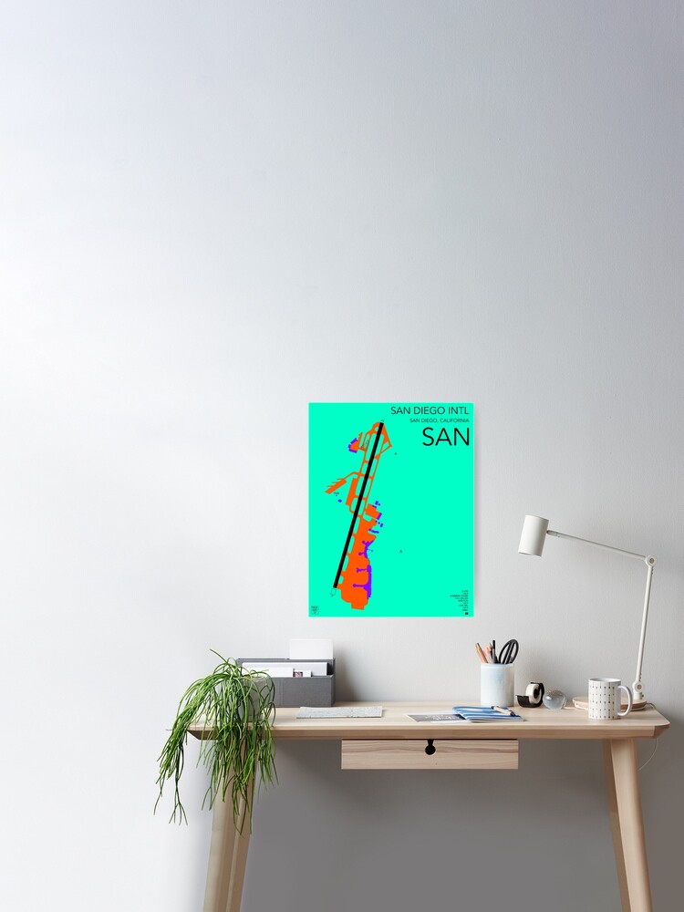 San Diego International Airport San Poster By Trevorr Redbubble