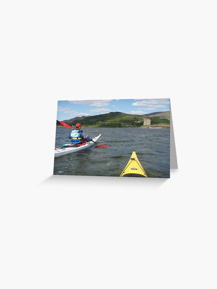Thumbnail 1 of 2, Greeting Card, Approaching Castle Stalker designed and sold by orcadia.