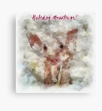 Pig in Snowstorm Canvas Print