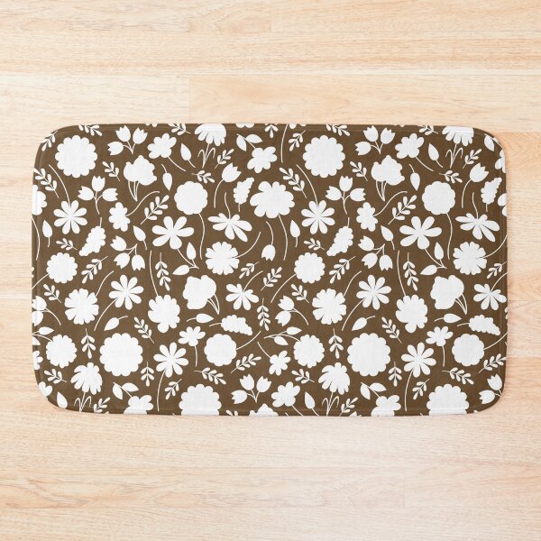 Item preview, Cute Ditsy Flowers // Dark Brown and White designed and sold by Elsy's Art.