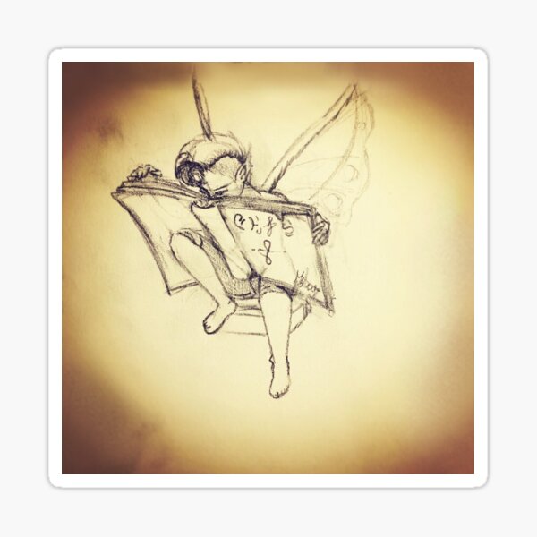 The study of Runes sketch Sticker