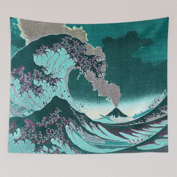 Item preview, The Great Wave Off Kanagawa With Mount Fuji Eruption designed and sold by anthonylonder.