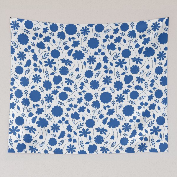 Item preview, Cute Ditsy Flowers // Cobalt Blue and White // Version 2 designed and sold by Elsy's Art.