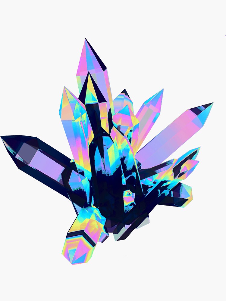 Thumbnail 3 of 3, Sticker, Violet Holographic Crystals designed and sold by dinaaaaaah.