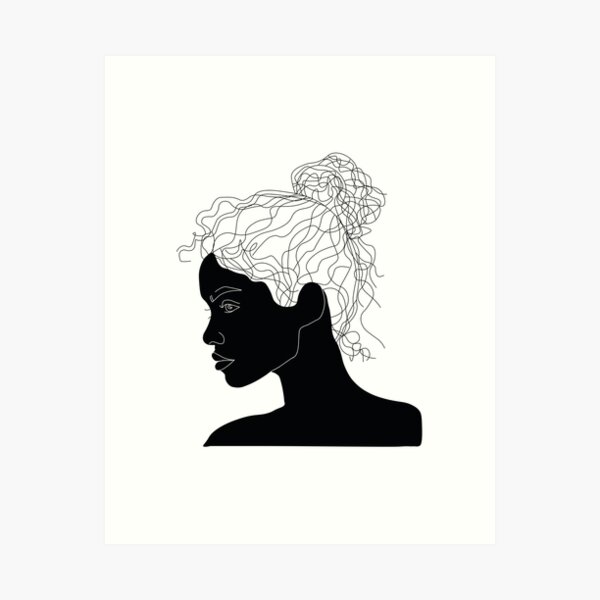 Digital Art Print - Black Girl Drawing - Illustrative Girl - Procreate -  Curly Hair Art - Butterfly Girl - Punk Girl - Minimalistic