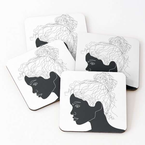 Item preview, side profile of girl with messy bun designed and sold by hollymjohnson.