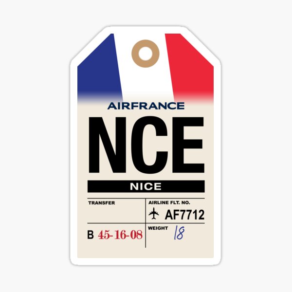 Item preview, Nice (NCE) France Airline Luggage Tag designed and sold by travelwitheric.