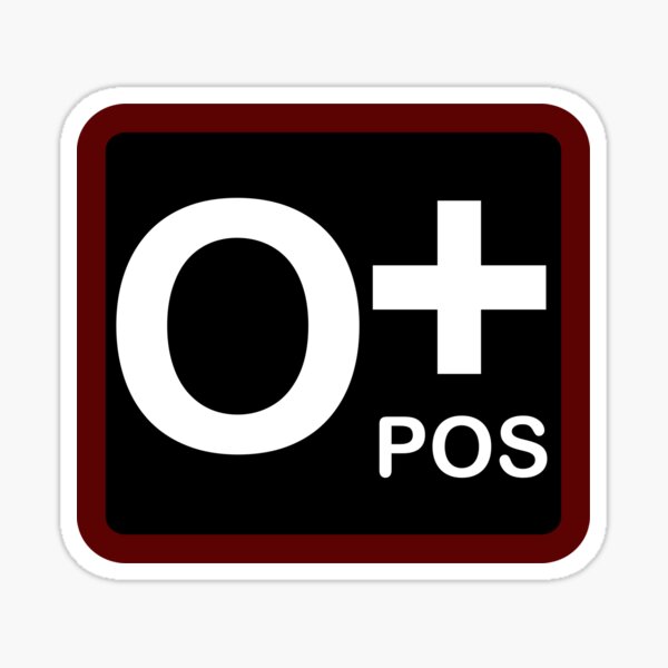 O+ Blood Type / Group Rh (Rhesus) Positive | Sticker