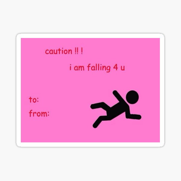 Falling For You card Sticker