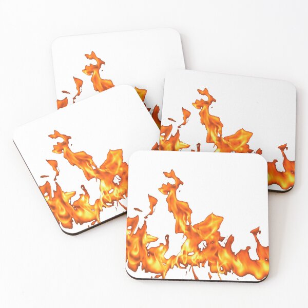 #Flame, #Forks of flame, #Spurts of flame, #fire, light, flames Coasters (Set of 4)