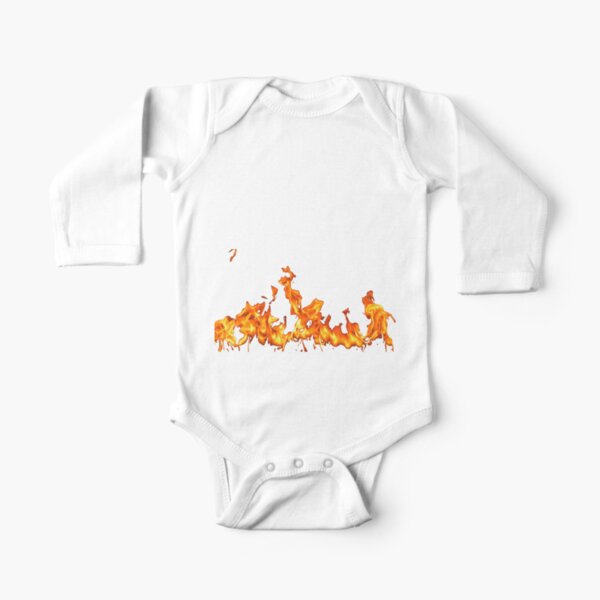 #Flame, #Forks of flame, #Spurts of flame, #fire, light, flames Long Sleeve Baby One-Piece