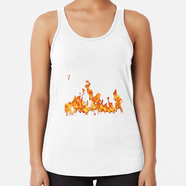 #Flame, #Forks of flame, #Spurts of flame, #fire, light, flames Racerback Tank Top