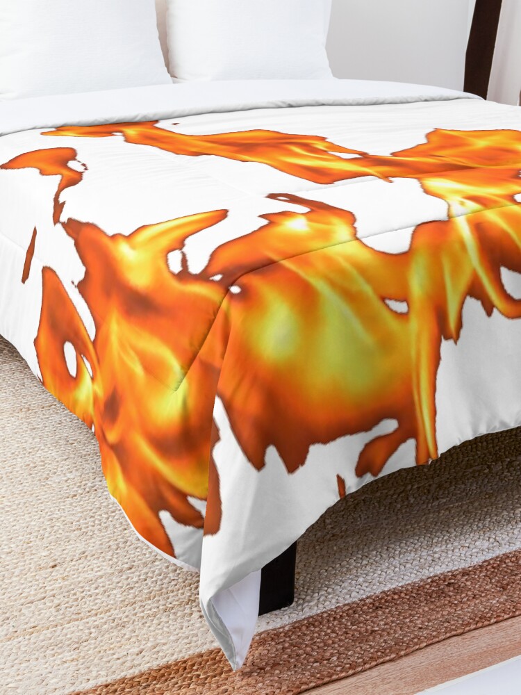 Alternate view of #Flame, #Forks of flame, #Spurts of flame, #fire, light, flames Comforter