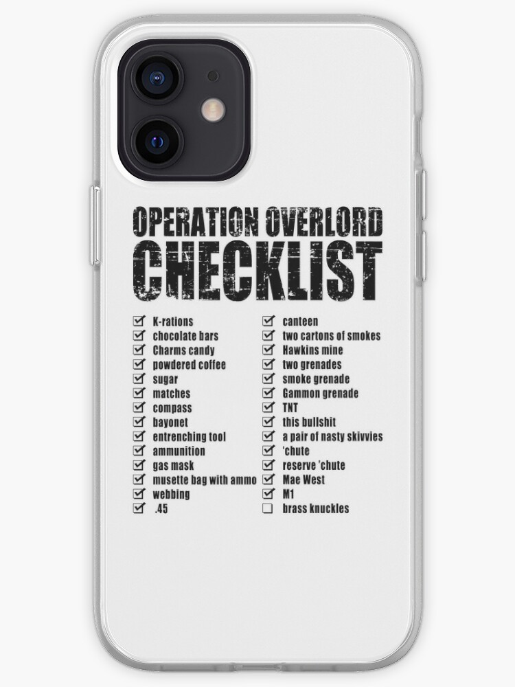 Operation Overlord Checklist Iphone Case Cover By Gilove2dance Redbubble