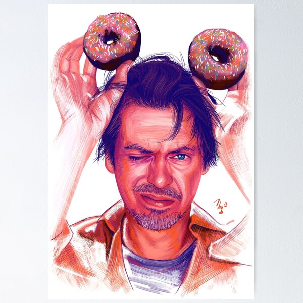 Steve Buscemi and donuts digital painting