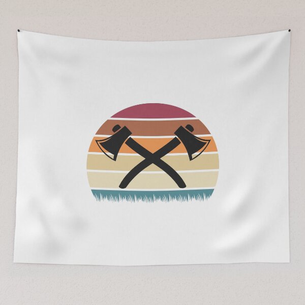Item preview, Axe Throwing Retro Sunset Black Axe Light designed and sold by funnierthanthou.