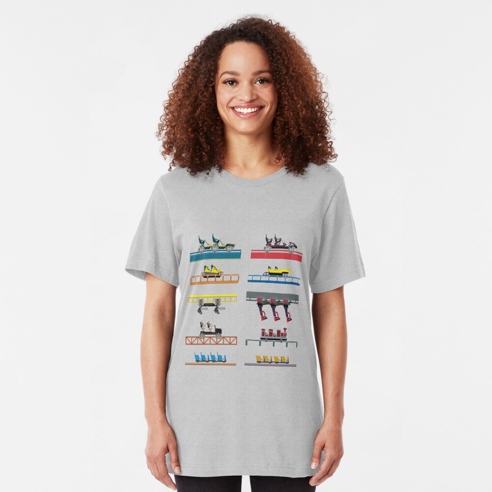 Carowinds Coaster Car Design Slim Fit T-Shirt