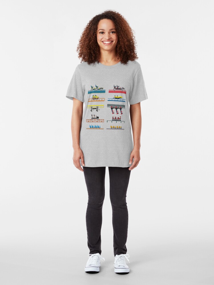 Alternate view of Carowinds Coaster Car Design Slim Fit T-Shirt