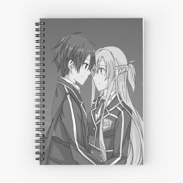 Item preview, Asuna Yuuki and Kazuto Kirigia - black and white designed and sold by DragonWorks Art Prints.