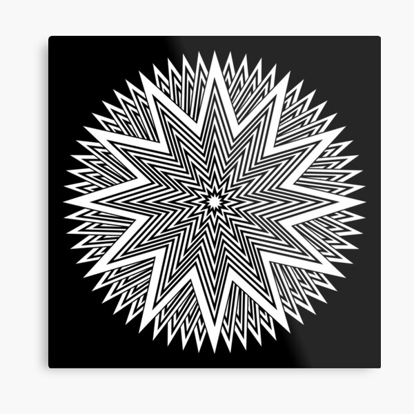 Black and White Minimalist Star Metal Print