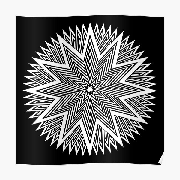 Black and White Minimalist Star Poster