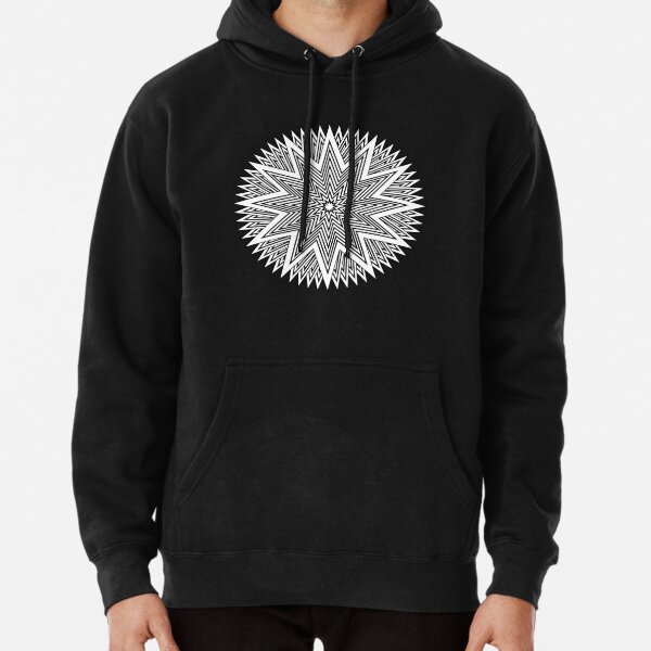 Black and White Minimalist Star Pullover Hoodie