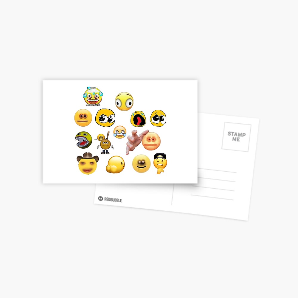 Cursed Stressed Emoji Postcard for Sale by jenmish