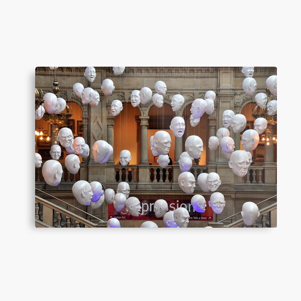 Kelvingrove Heads, taken with a Nikon D90, 18-105 VR lens Metal Print