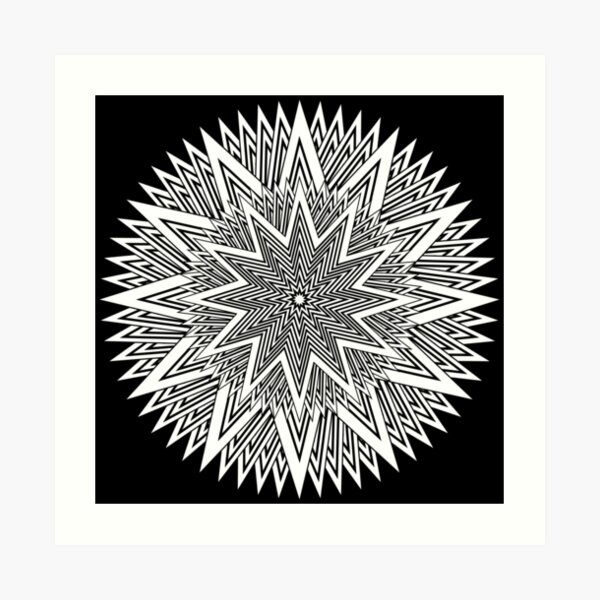 Monochrome Mandala Art Print