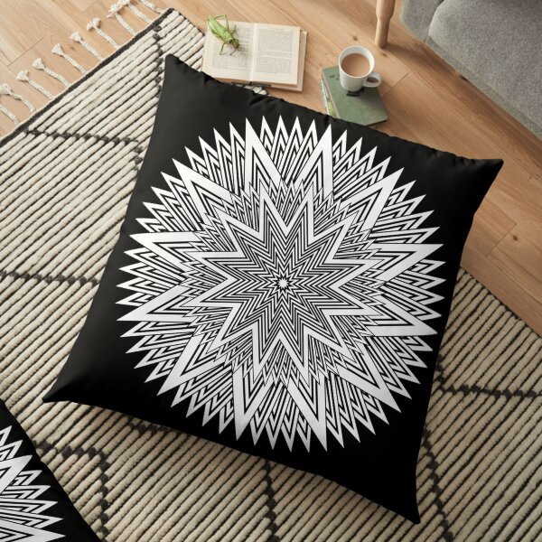 Monochrome Mandala Floor Pillow