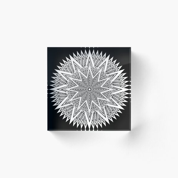 Monochrome Mandala Acrylic Block